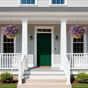 INQCMY UV-resistant hanging baskets showcasing all-weather color retention.