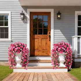 INQCMY UV-resistant outdoor artificial flowers maintain vibrant color.