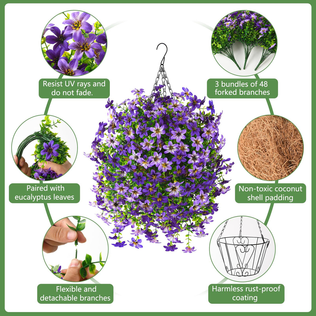 INQCMY UV-resistant outdoor flowers endure sun and weather for lasting color.
