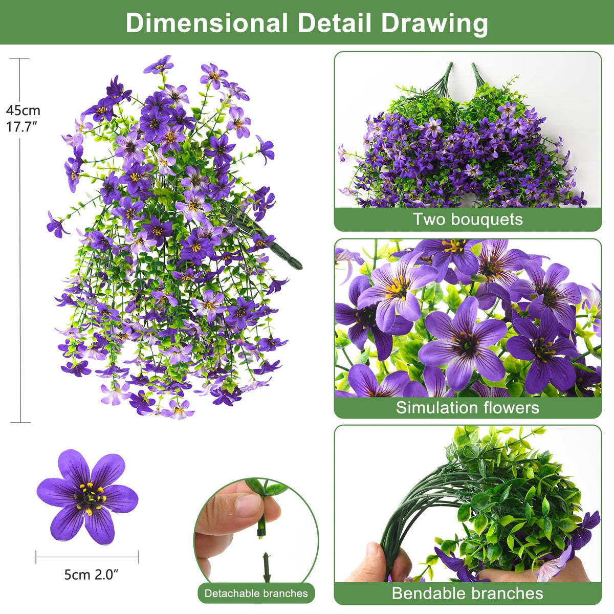 INQCMY UV-resistant silk flowers for porch displays, sun fade-free