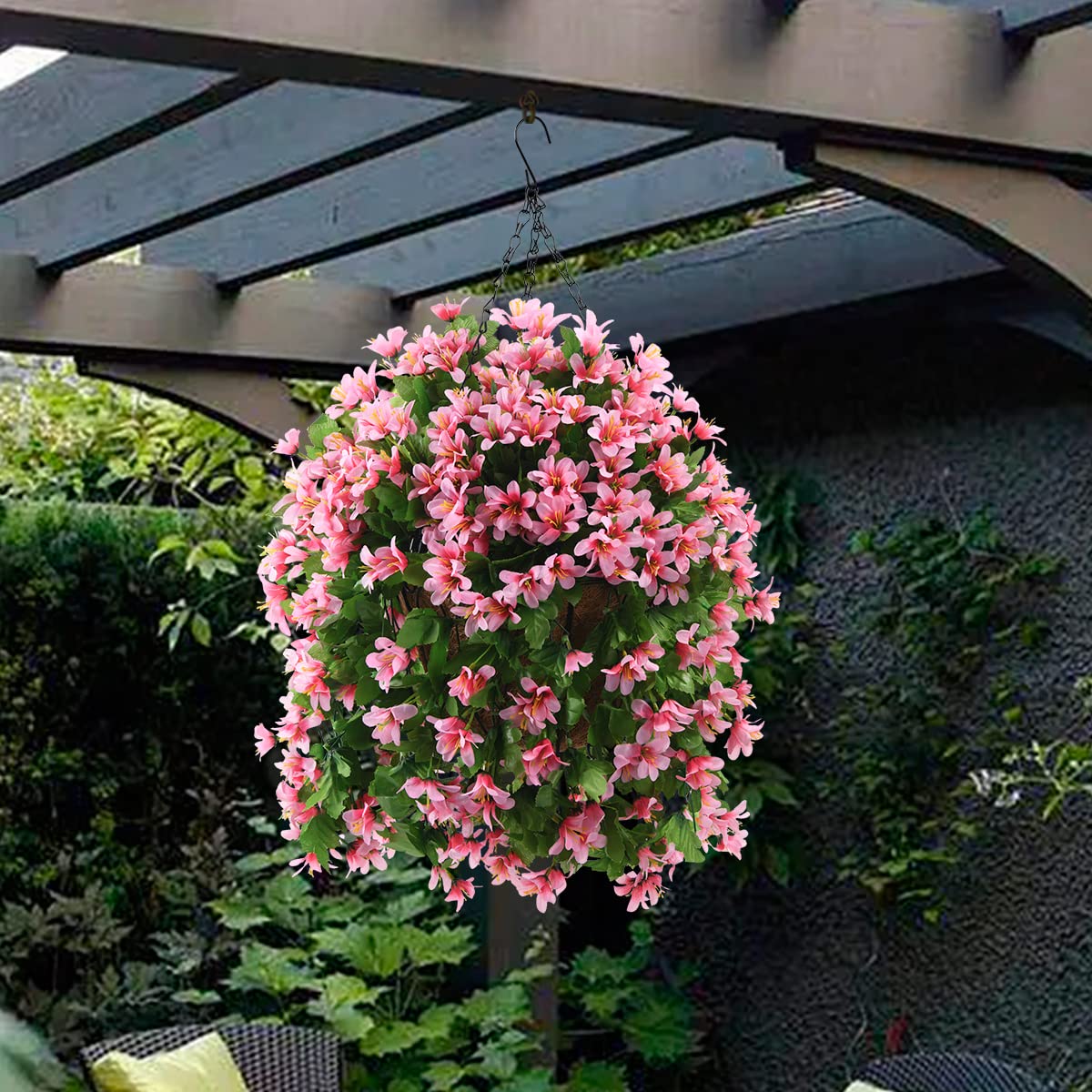 INQCMY violet silk flowers branch creates realistic porch decoration