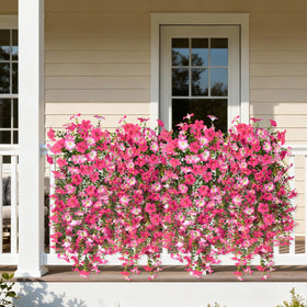 INQCMY waterproof silk flowers designed for patios and balconies.