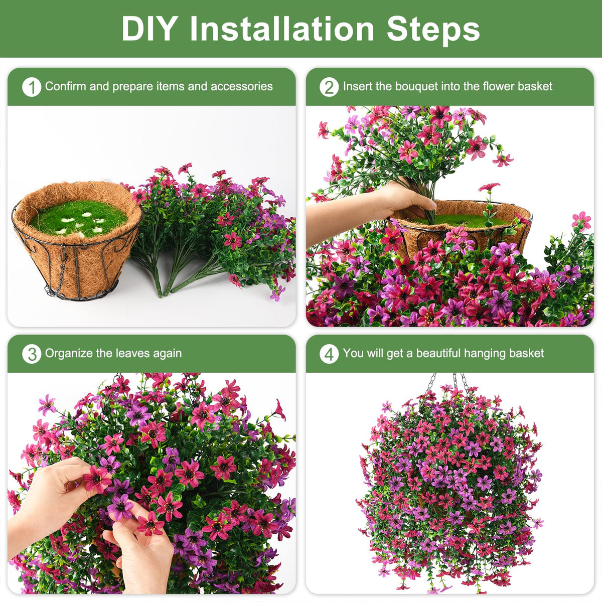 INQCMY weather-ready daisy decor for porch, balcony, garden.