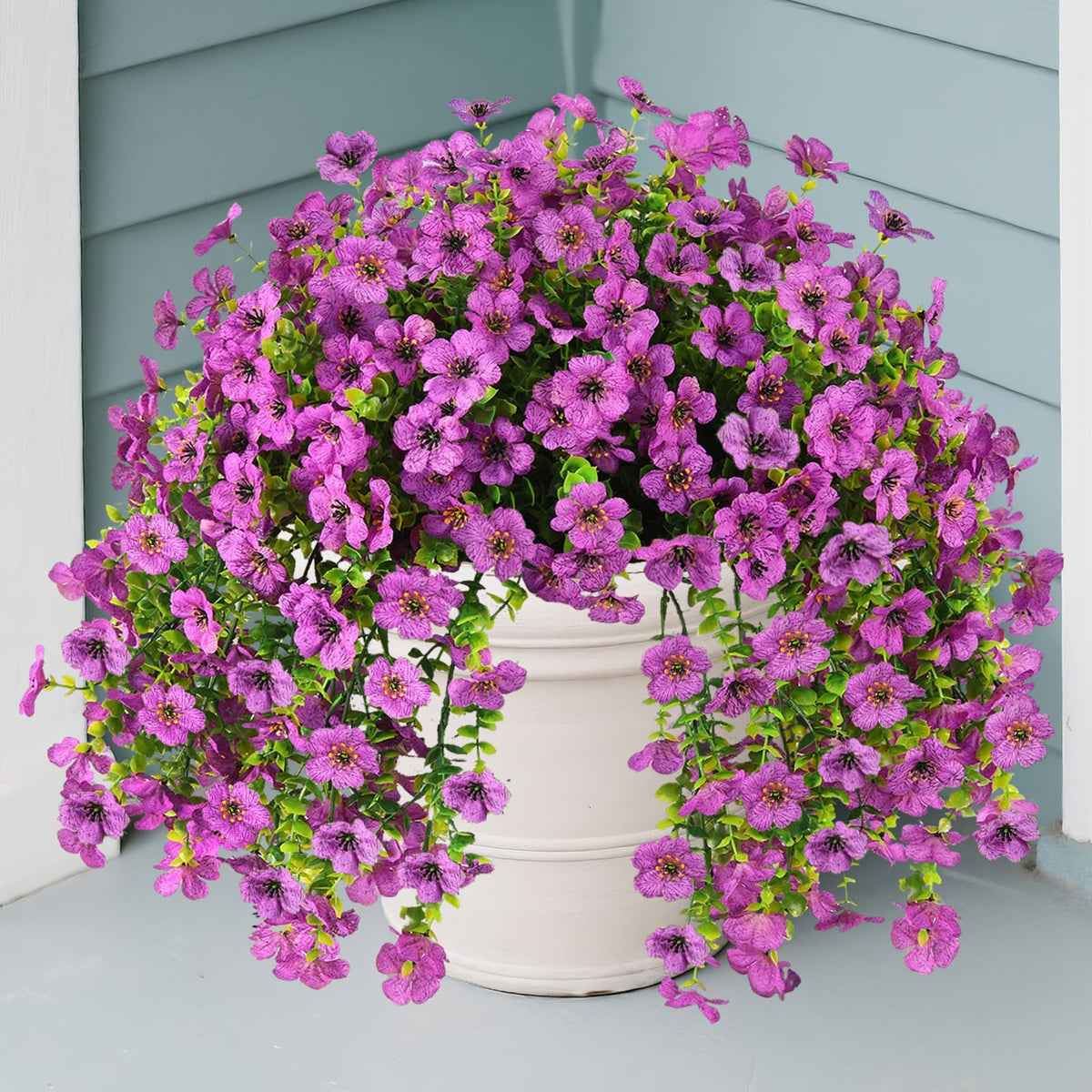 INQCMY weatherproof faux flowers ready for all-weather outdoors