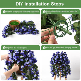 INQCMY weatherproof hanging basket in deep blue for outdoor use