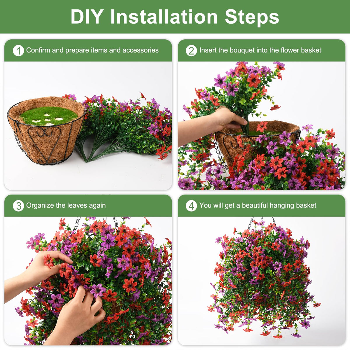 INQCMY weatherproof planter keeps fullness with minimal maintenance.
