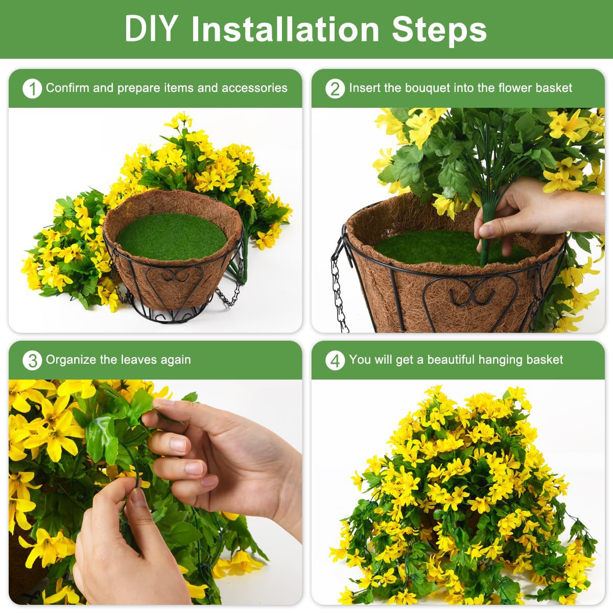 INQCMY weatherproof flowers require no watering.