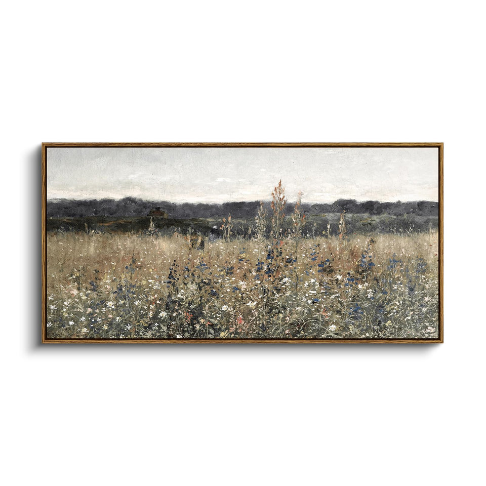 InSimSea Flower Meadow Landscape canvas for bright, inviting living rooms.