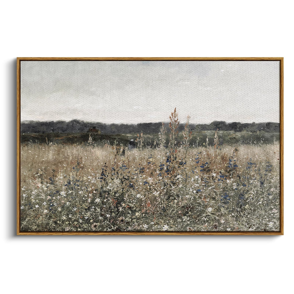 InSimSea framed canvas meadow flowers wall art adds vibrant focal point to living room