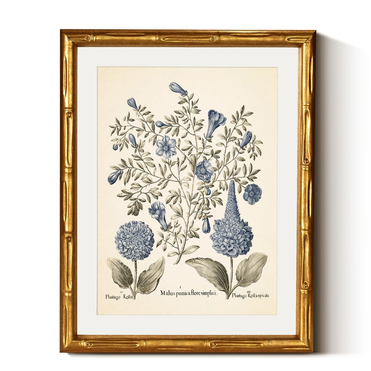 InSimSea gold bamboo frame hydrangea canvas enhances refined living spaces