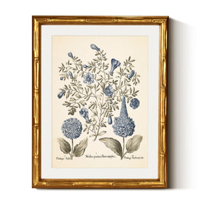 InSimSea gold bamboo frame hydrangea canvas enhances refined living spaces