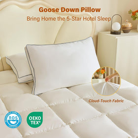 INSPIRE CRAFTER king-size pillow set on a layered bedding setup
