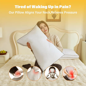 INSPIRE CRAFTER goose down pillow neck cradle supports alignment for side sleepers