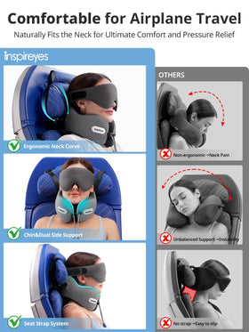 Dual-density foam core offers firm inner support with cushioned outer layer for travel comfort.