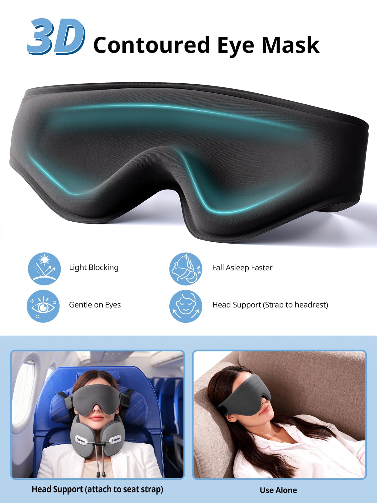Ice-silk fabric keeps the pillow cool and breathable during long journeys.
