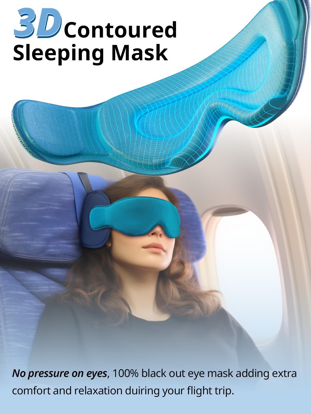 Inspireyes pillow with adjustable Velcro strap fits many head sizes