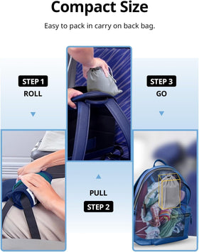 Inspireyes pillow folds compactly for easy packing in bags.