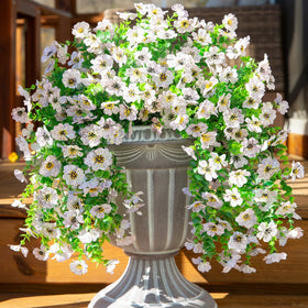 INSPRING artificial daisy trailing vines on the front door for year-round charm