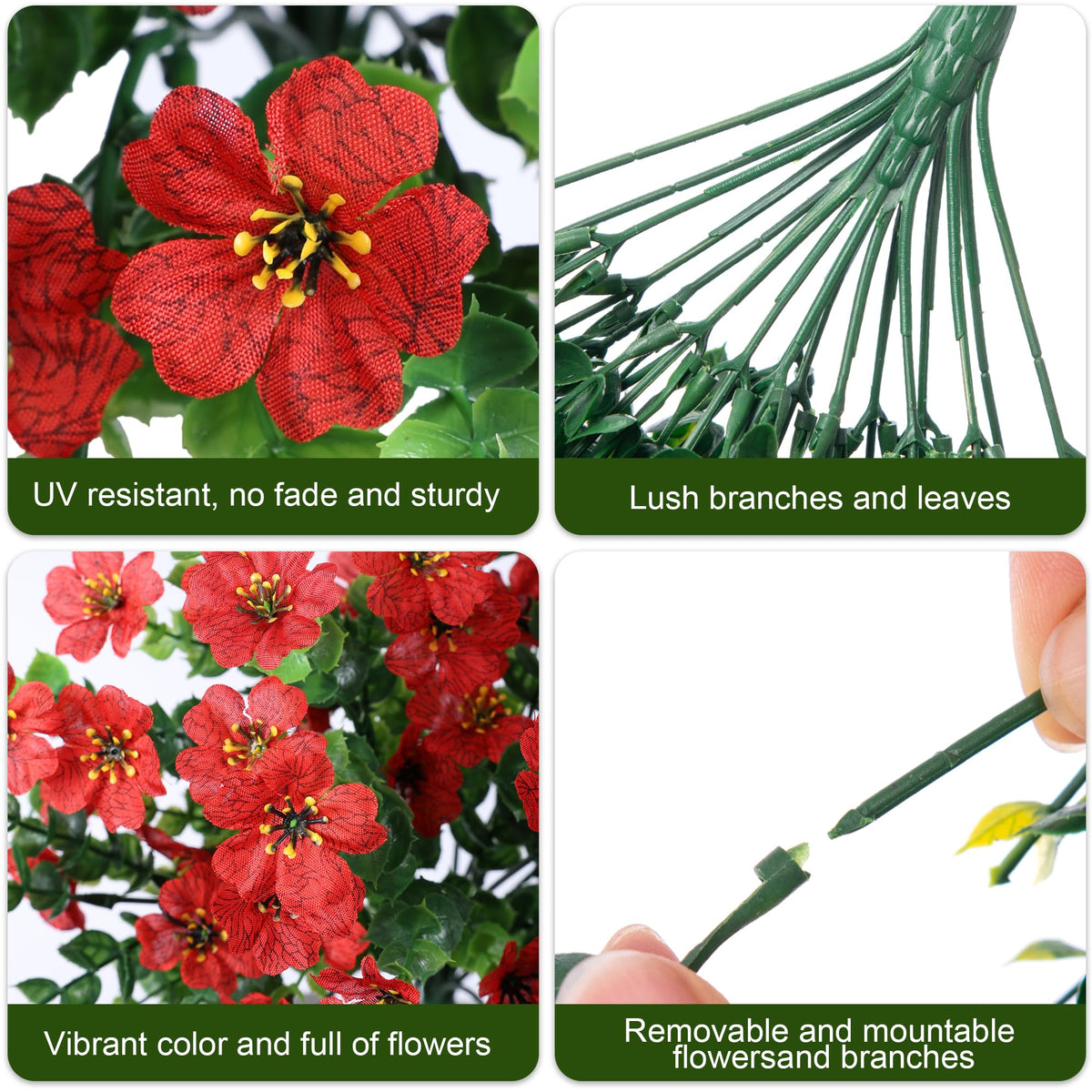 INSPRING artificial daisy vines trailing details showcase natural-looking greenery for balcony styling.