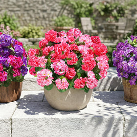 INSPRING artificial geranium leaves detail highlights lifelike greens for versatile decor.