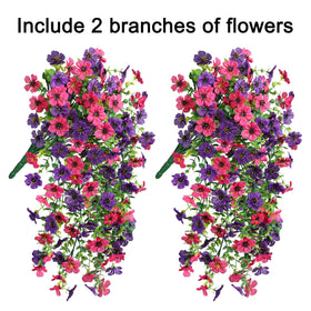 INSPRING faux daisies with eucalyptus trailing vines for balcony and porch decor.