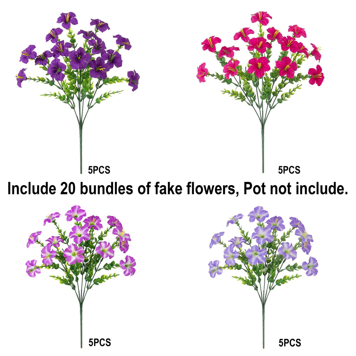 Hanging basket of INSPRING faux blooms, sunlit and durable for outdoor use