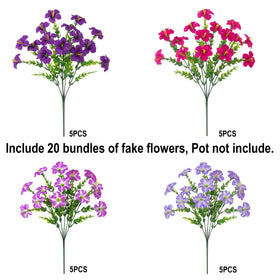 Hanging basket of INSPRING faux blooms, sunlit and durable for outdoor use