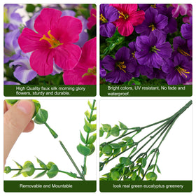 Planter display featuring INSPRING petunias and eucalyptus for porches