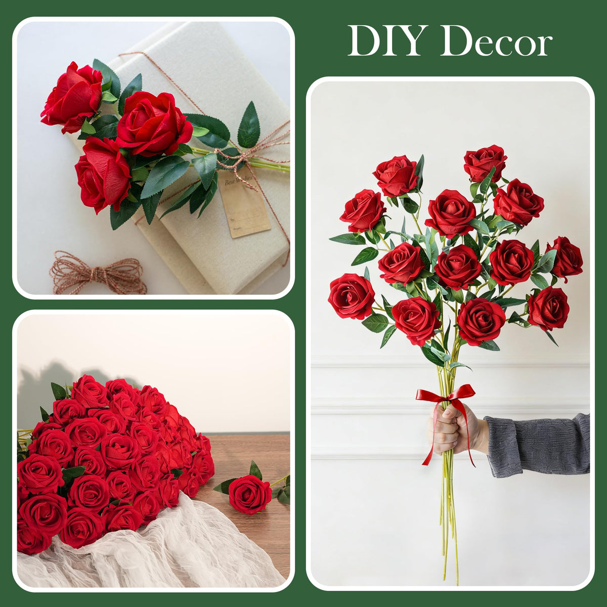 INSPRING artificial roses for weddings with realistic look and durable stems.