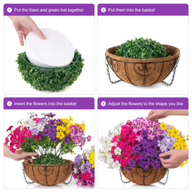 INSPRING outdoor faux flowers ideal for balcony, garden, and yard decor.