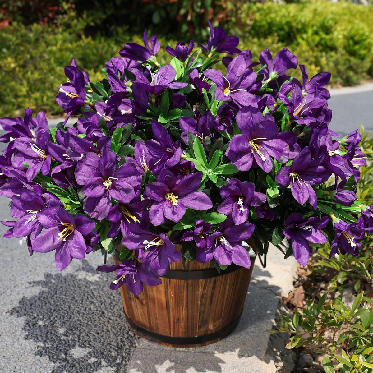 INSPRING azalea garden accents ready for patios and balconies all year.