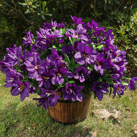 INSPRING azalea silk bouquet in outdoor context highlighting waterproof, UV-safe blooms.