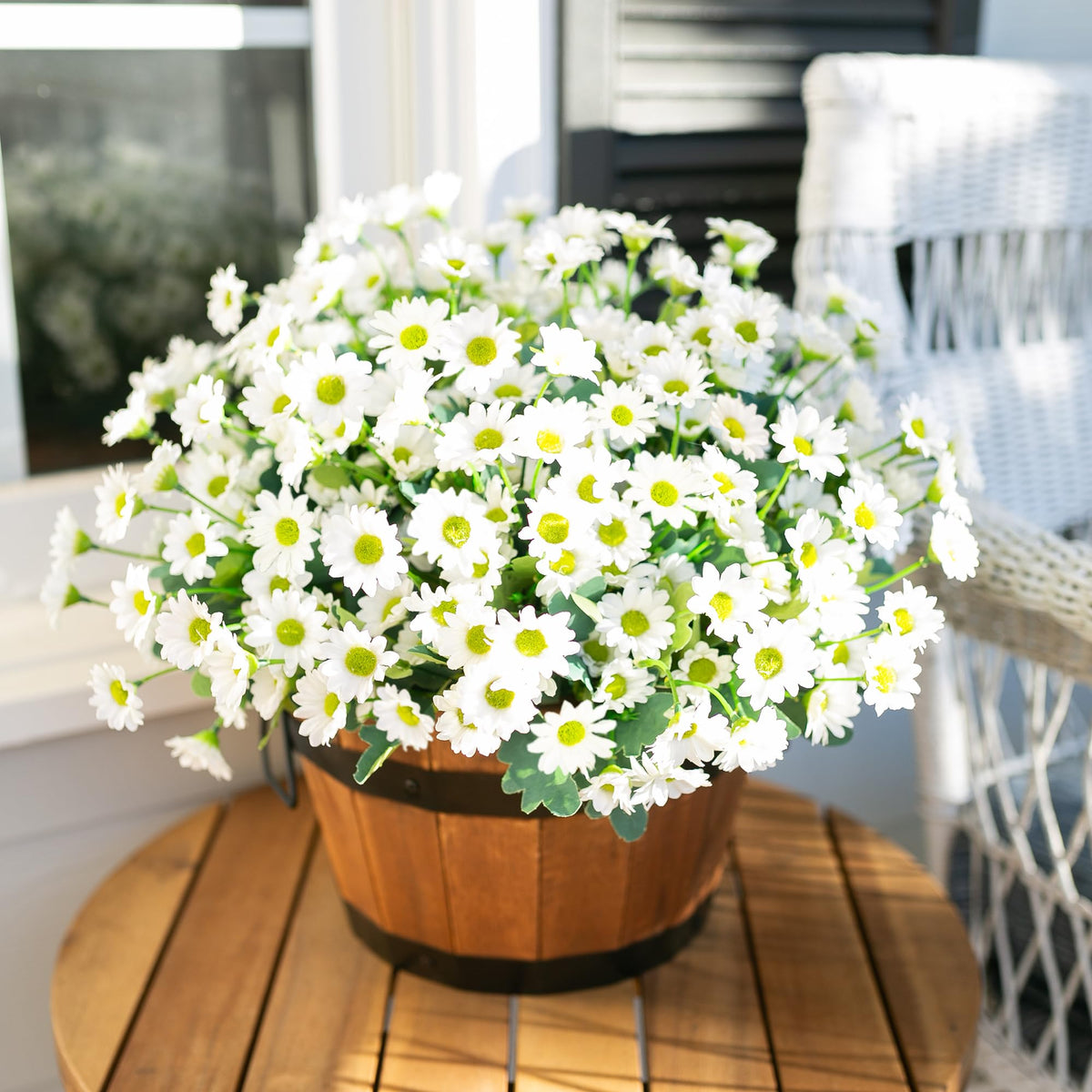 INSPRING daisy front door decor white ideal for inviting curb appeal.