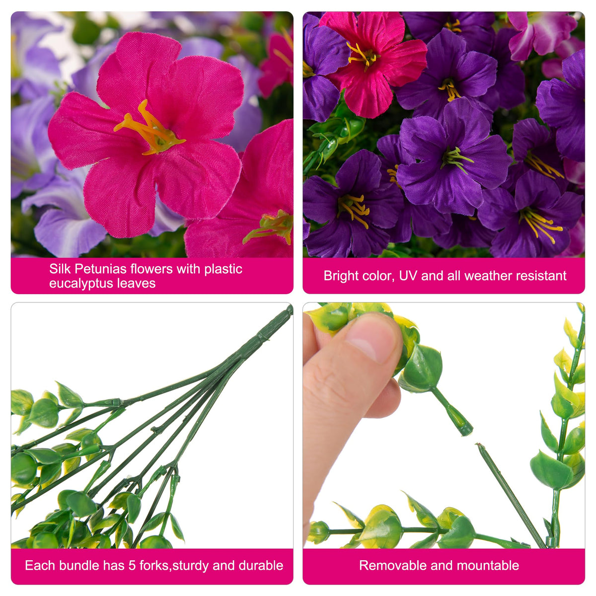 INSPRING durable faux blossoms provide long-lasting outdoor appeal.