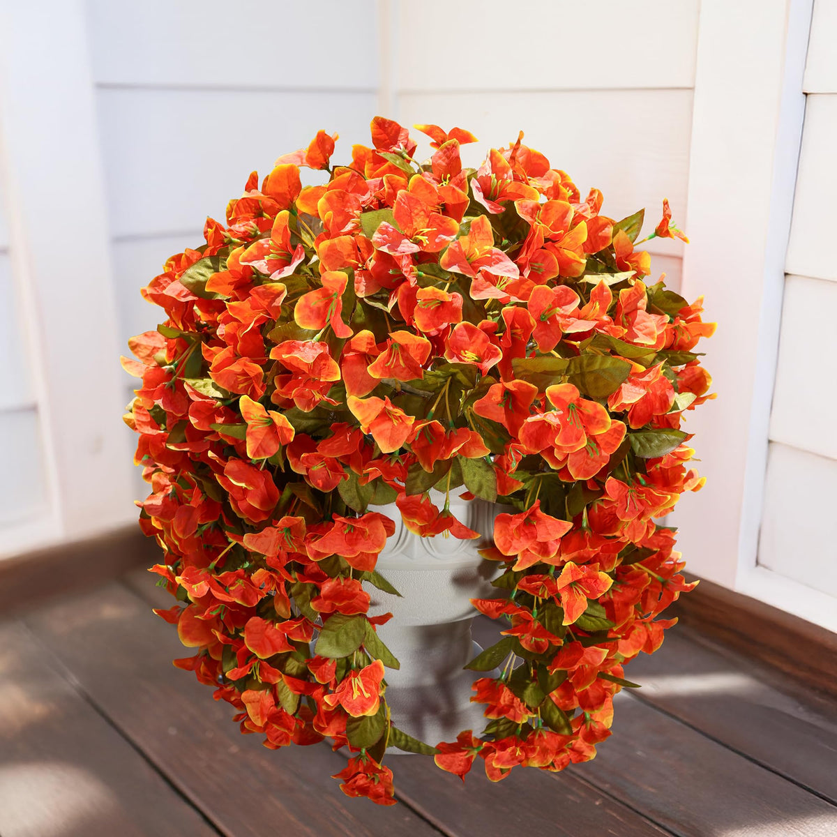 INSPRING durable silk blooms withstand weather and keep color.