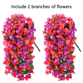 INSPRING faux bougainvillea trailing vine front-door setup illustrates welcoming curb appeal.