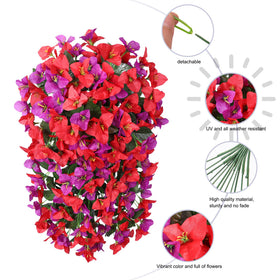 INSPRING faux bougainvillea trailing vine urn planter scene suggests effortless styling.