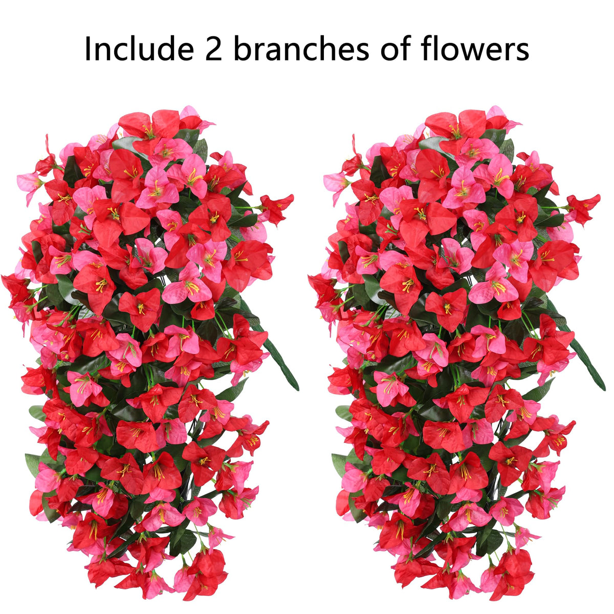 INSPRING silk bougainvillea hanging vines perfect for outdoor décor all seasons.