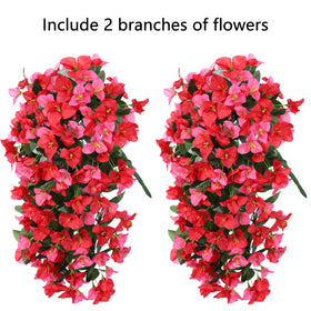 INSPRING silk bougainvillea hanging vines perfect for outdoor décor all seasons.