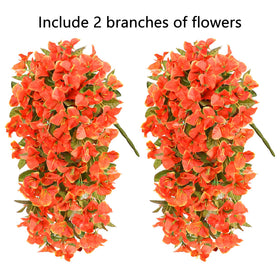 INSPRING front door bougainvillea decor creates inviting autumn curb appeal.