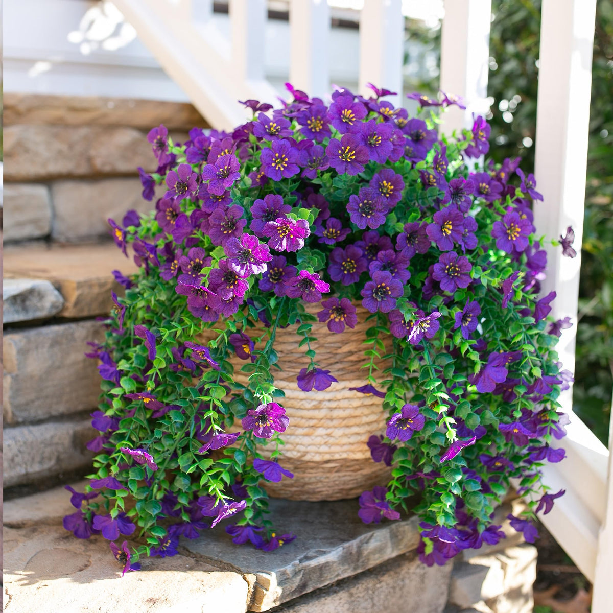 INSPRING maintenance-free daisy with eucalyptus two-pack for instant décor.