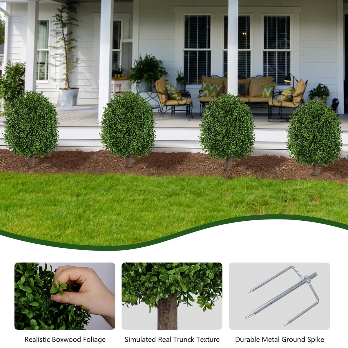 INSPRING metal ground spike enables secure, tool-free installation