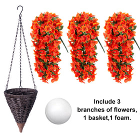 INSPRING orange bougainvillea decor enhances front entry appeal.