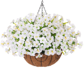 INSPRING outdoor hanging flowers basket ready for porches and patios with enduring color.