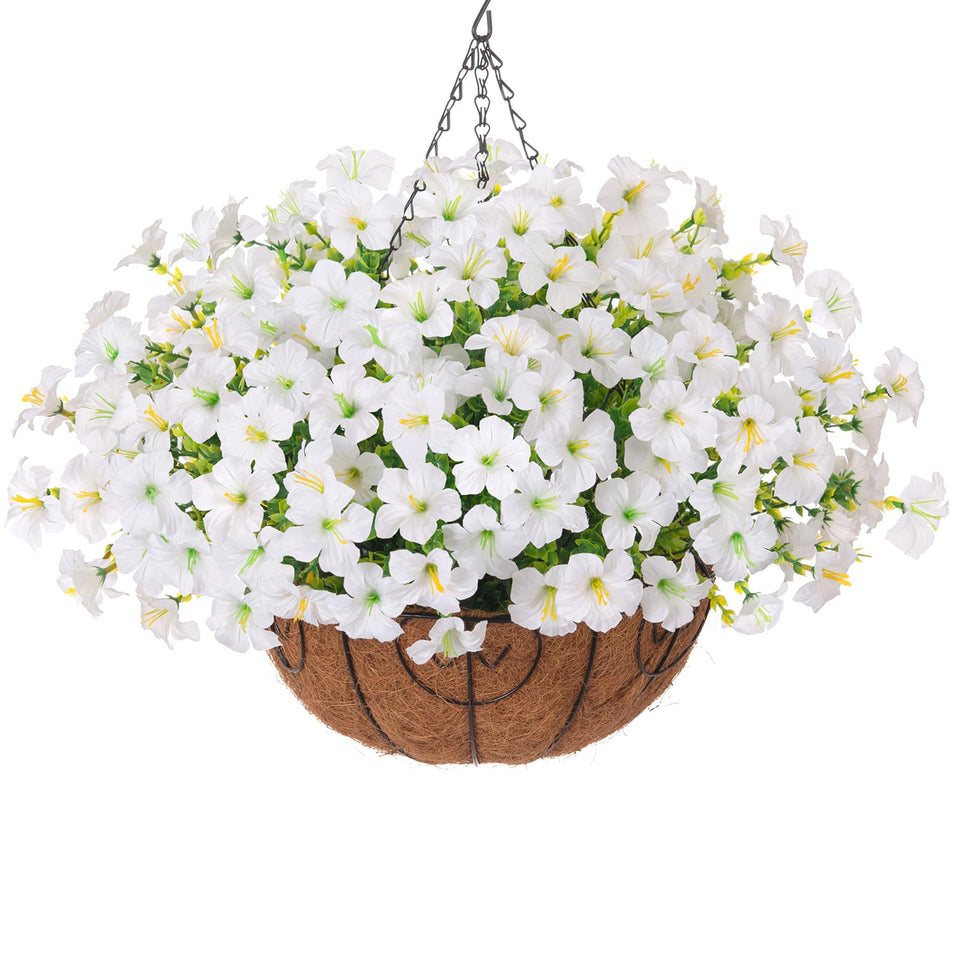 INSPRING outdoor hanging flowers basket ready for porches and patios with enduring color.