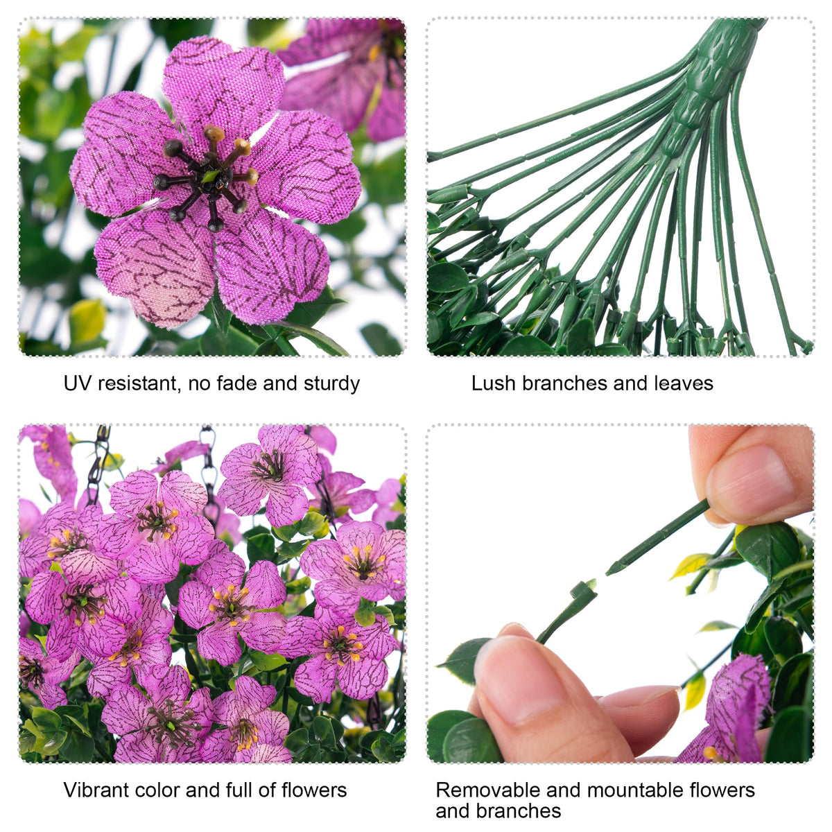 INSPRING outdoor silk flower vines for low maintenance decor.