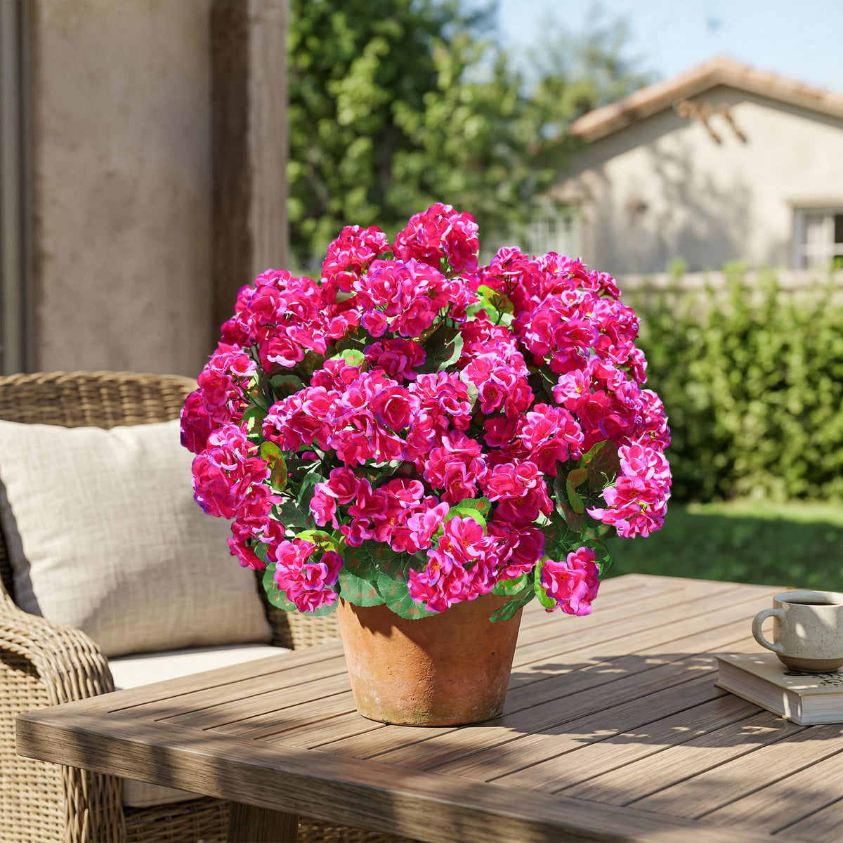 INSPRING six-bundle geraniums for outdoor decor; pots not included