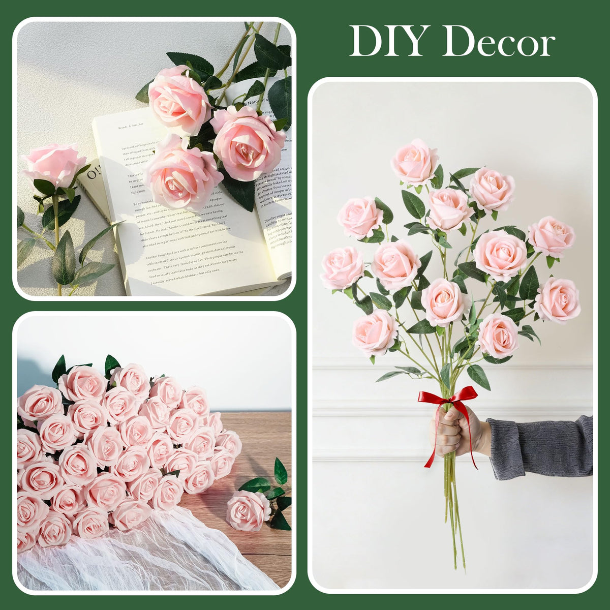 INSPRING silk-velvet rose petals offering lifelike texture and lasting beauty.