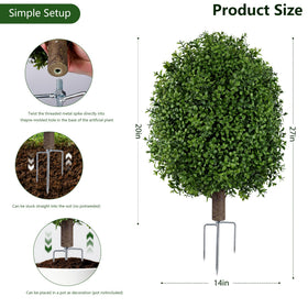 INSPRING topiary installed in a pot shows a timeless green focal point