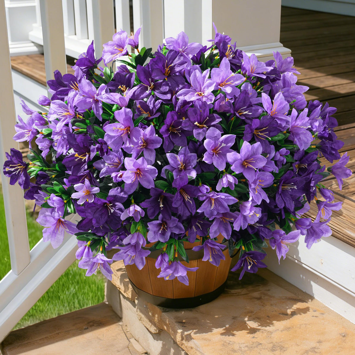 INSPRING UV-resistant faux azalea preserves outdoor color